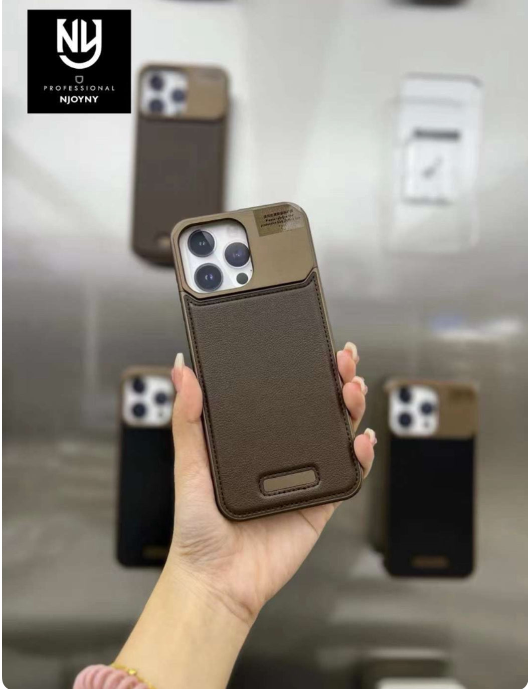 Leather Frameless Metal Aromatherapy Magnetic Case for iPhone