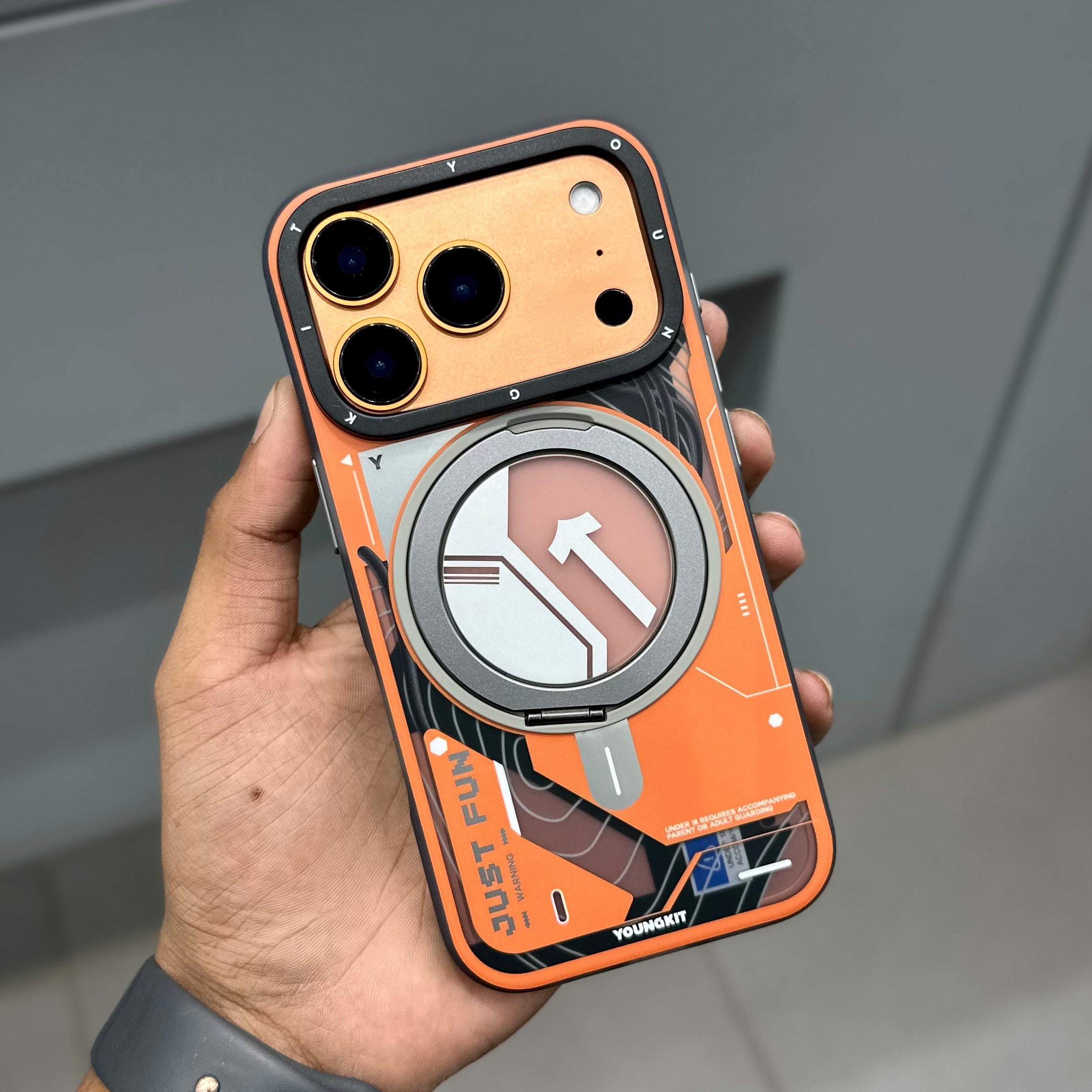 Youngit Cyer With Stand Magsafe Case-Orange ( No . 2331 ) Mobile Case by CoverMeUp