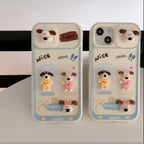 Protective Apple iPhone Back Cover - 3D Cute Dog with Camera Protection and Stand Case for iPhone