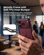 Metallic Bumper Case for iPhone 17/18 Pro & Pro Max - iPhone 17 Pro Max / 18 Pro Max - Burgundy