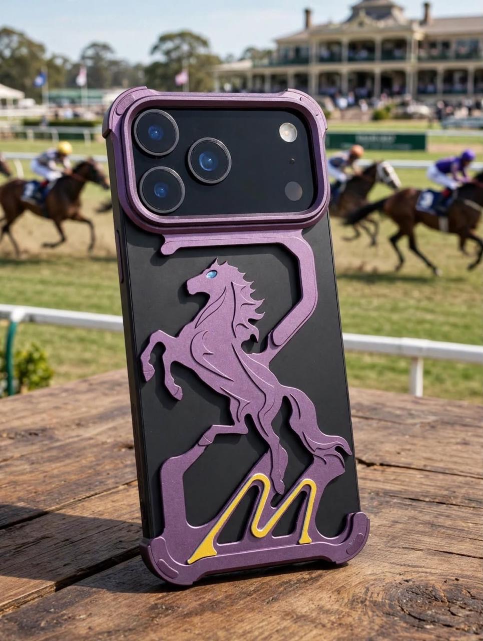 Metallic Horse Designer Case for iPhone 17/18 Pro & Pro Max - iPhone 17 Pro Max / 18 Pro Max - Burgundy