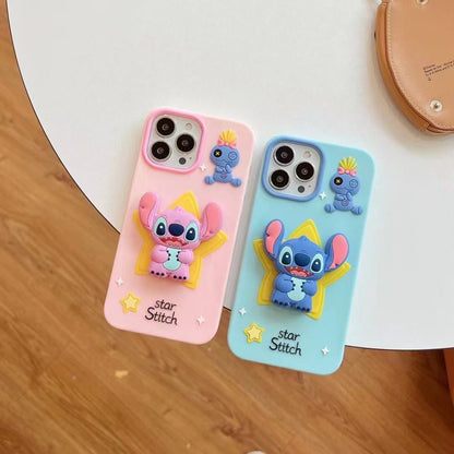 Star Stitch Pop Socket Stand Silicon Case for iPhone.