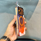 Protective Apple iPhone Back Cover - Orange LumiQuicksand Night Glow iPhone 17 Pro Max Case - Style 2