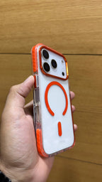Protective Apple iPhone Back Cover - Premium Quality Tough Armour Drop Protection Transparent Case for iPhone 17 Pro (ORANGE) - Style 2