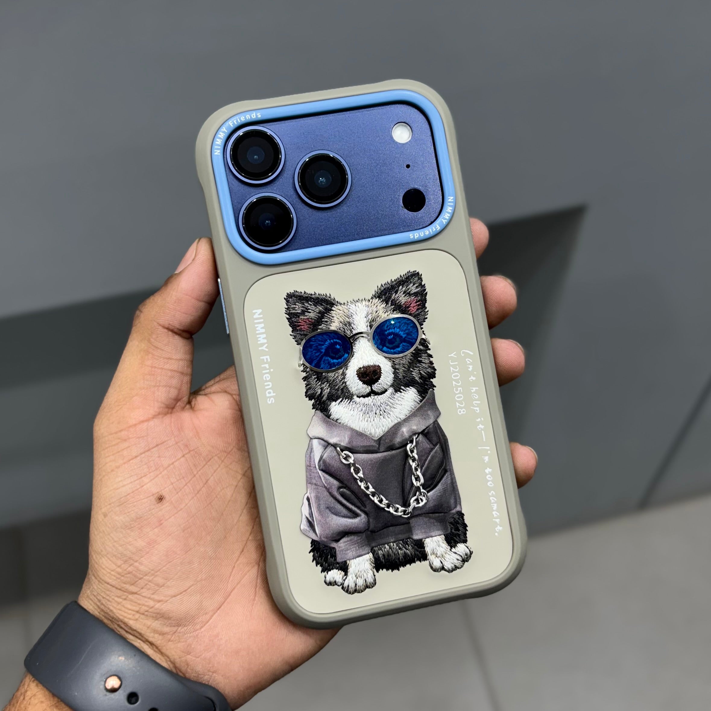 NIMMY DOG CHAIN CASE - GREY BLUE ( No. 2533 )