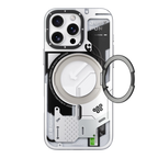 Protective Apple iPhone Back Cover - YOUNGKIT Cyberpunk 360° Rotation Ring Stand Case for iPhone 16 - Style 11