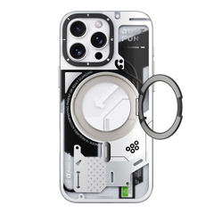 YOUNGKIT Cyberpunk 360° Rotation Ring Stand Case for iPhone 16