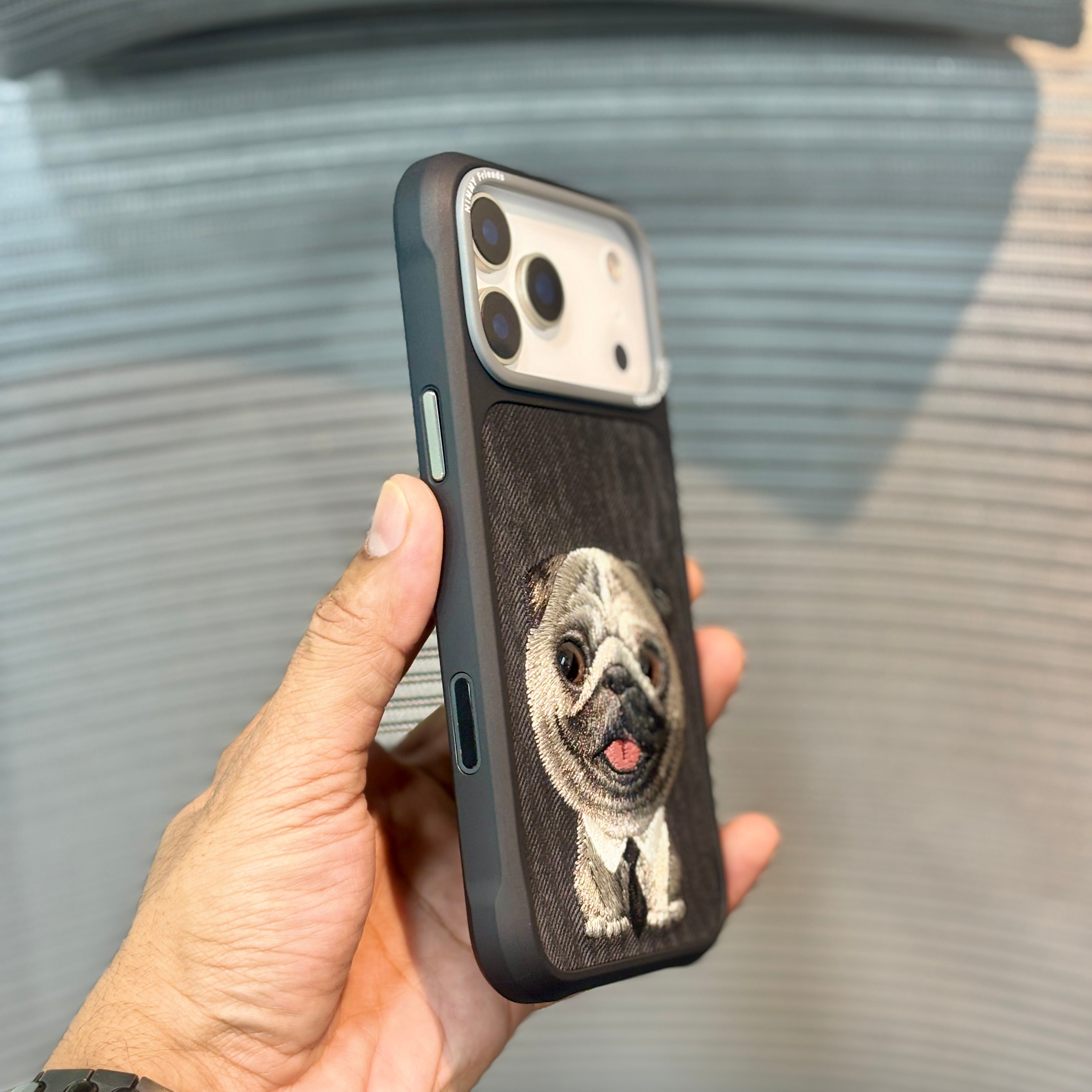 Protective Apple iPhone Back Cover - StitchPals Dog Embroidered iPhone 17 Pro Max Case - Style 2