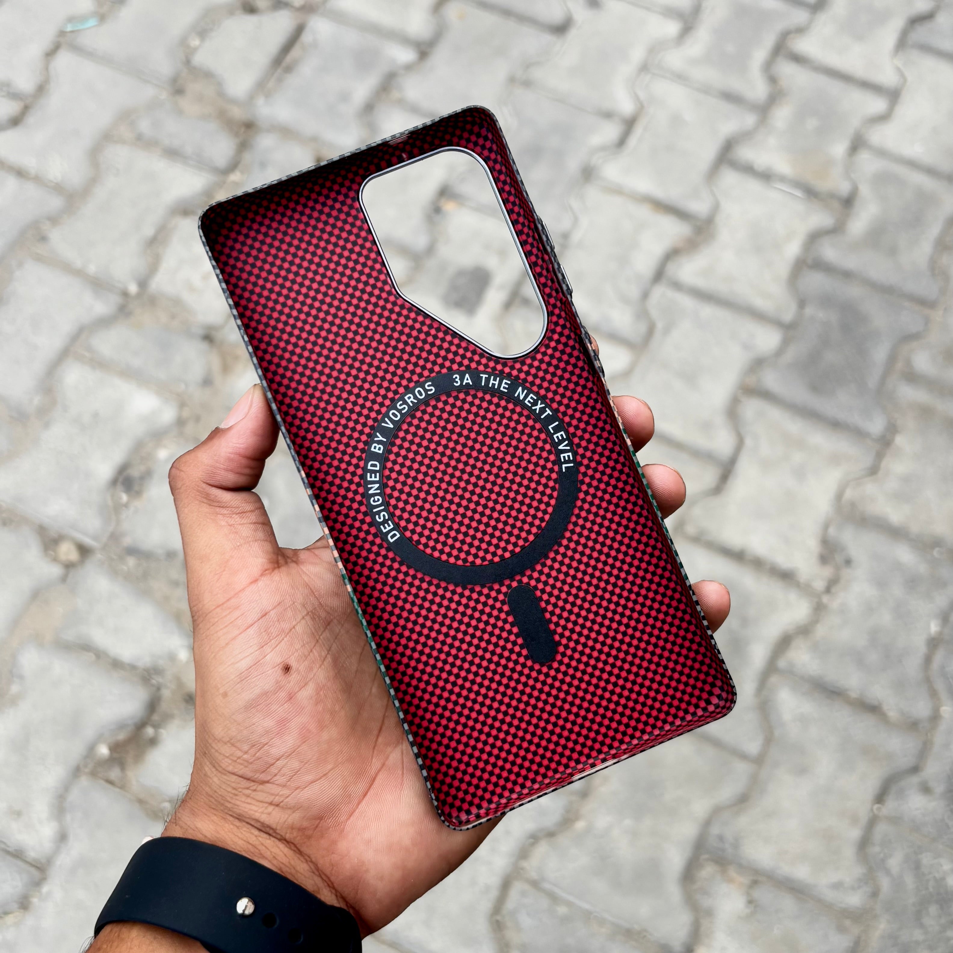 Vosros Carbon Texture Case Green-Samsung ( No. 1875 )