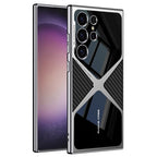 Samsung Galaxy S24 Ultra GKK Synthetic Leather Electroplating Supersonic Speed Shockproof Case - Carbon Fibre Mobile Case by CoverMeUp