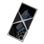 Samsung Galaxy S24 Ultra GKK Synthetic Leather Electroplating Supersonic Speed Shockproof Case - Carbon Fibre Mobile Case by CoverMeUp - Style 6