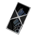 Samsung Galaxy S24 Ultra GKK Synthetic Leather Electroplating Supersonic Speed Shockproof Case - Black Mobile Case by CoverMeUp - Style 2