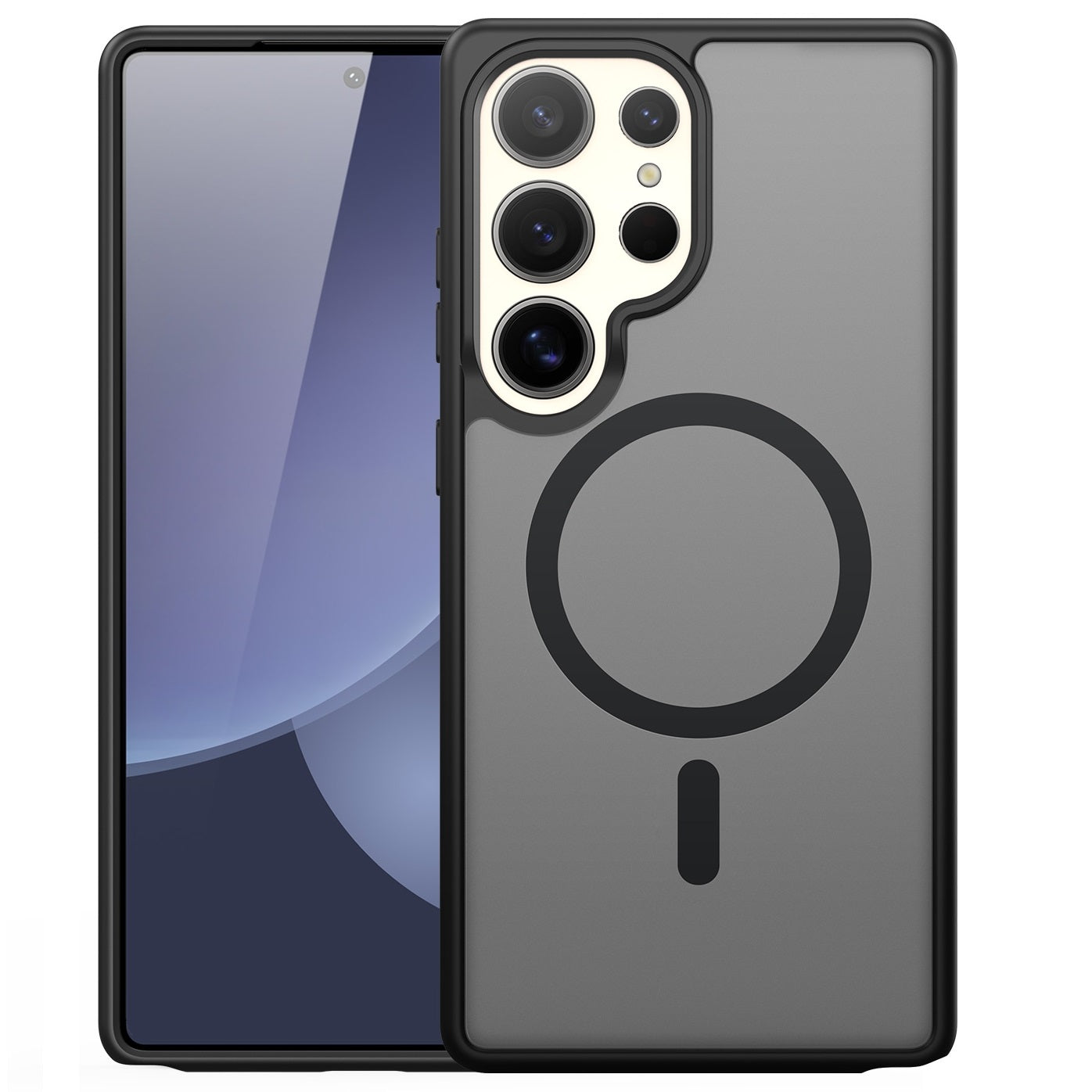 Samsung Galaxy S25 Ultra Matte Shockproof Magsafe Case - Black Mobile Case by CoverMeUp