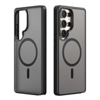 Samsung Galaxy S25 Ultra Matte Shockproof Magsafe Case - Black Mobile Case by CoverMeUp - Style 2