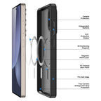 Samsung Galaxy S25 Ultra Matte Shockproof Magsafe Case - Black Mobile Case by CoverMeUp - Style 3