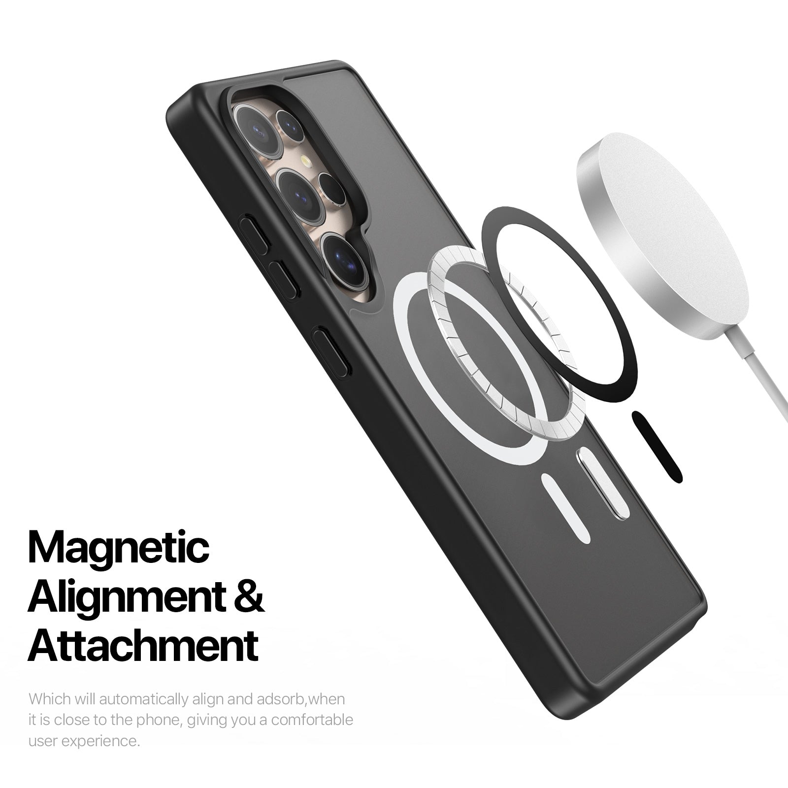 Samsung Galaxy S25 Ultra Matte Shockproof Magsafe Case - Black Mobile Case by CoverMeUp - Style 5