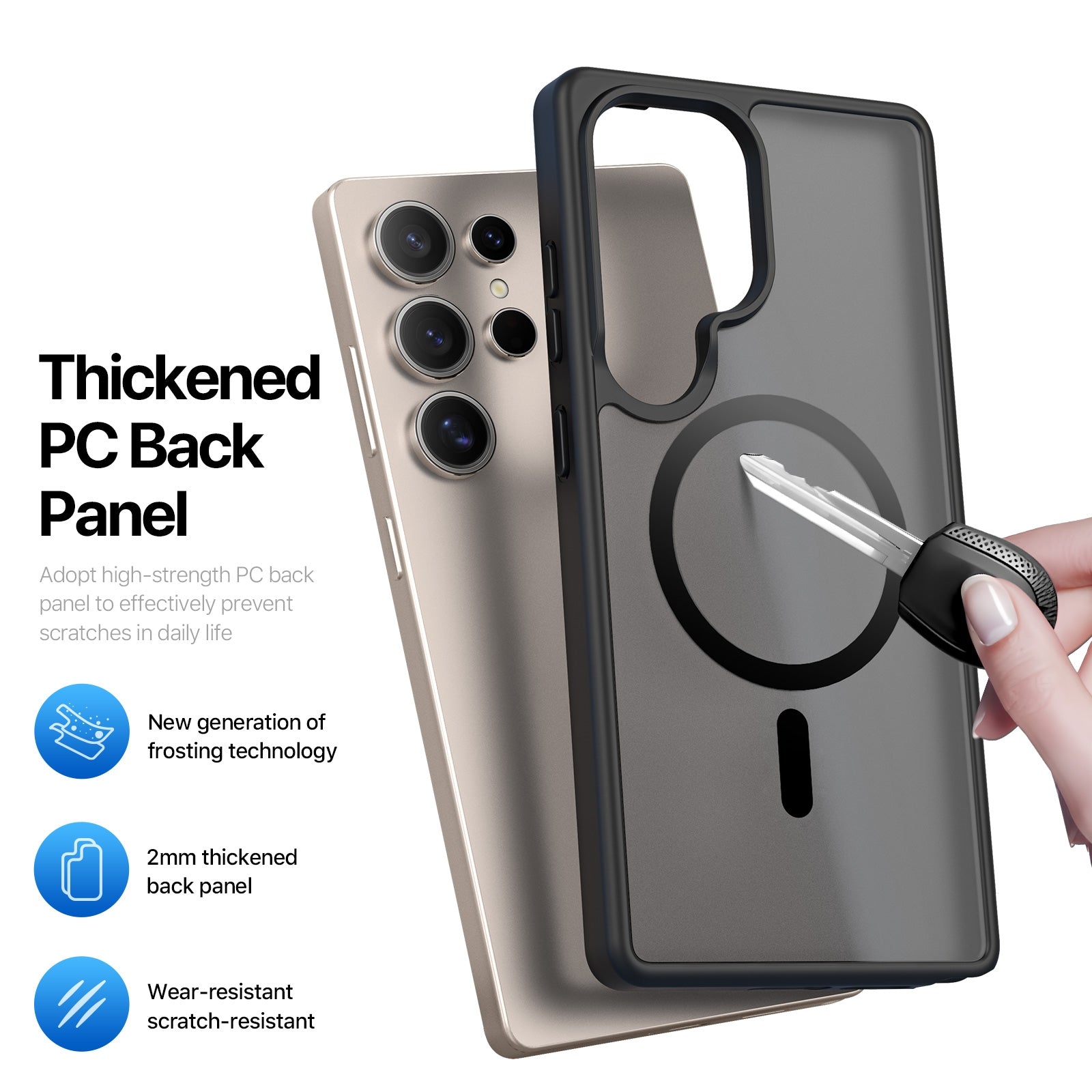 Samsung Galaxy S25 Ultra Matte Shockproof Magsafe Case - Black Mobile Case by CoverMeUp - Style 6