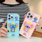 Protective Apple iPhone Back Cover - Star Stitch Pop Socket Stand Silicon Case for iPhone. - Style 8