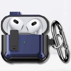 Eggshell Protective AirPods 3 With Button Lock Case (Navy Blue)