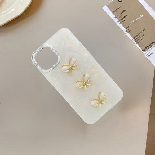 Elegant Butterfly Inspired Soft TPU Phone Case with Metal Ring Protection – For iPhone Models