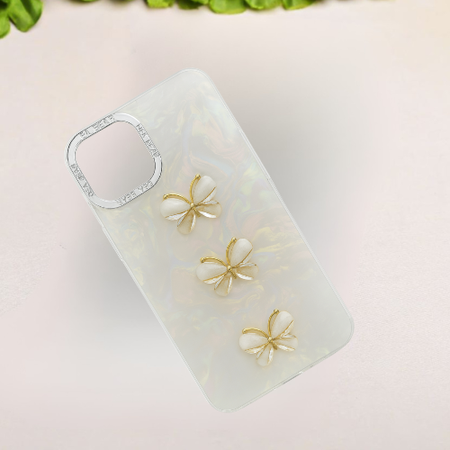 Elegant Butterfly Inspired Soft TPU Phone Case with Metal Ring Protection – For iPhone Models