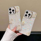 Elegant Pearl & Rose Flower Phone Case – Soft TPU Protective Cover Mobile Case by CoverMeUp - Style 7