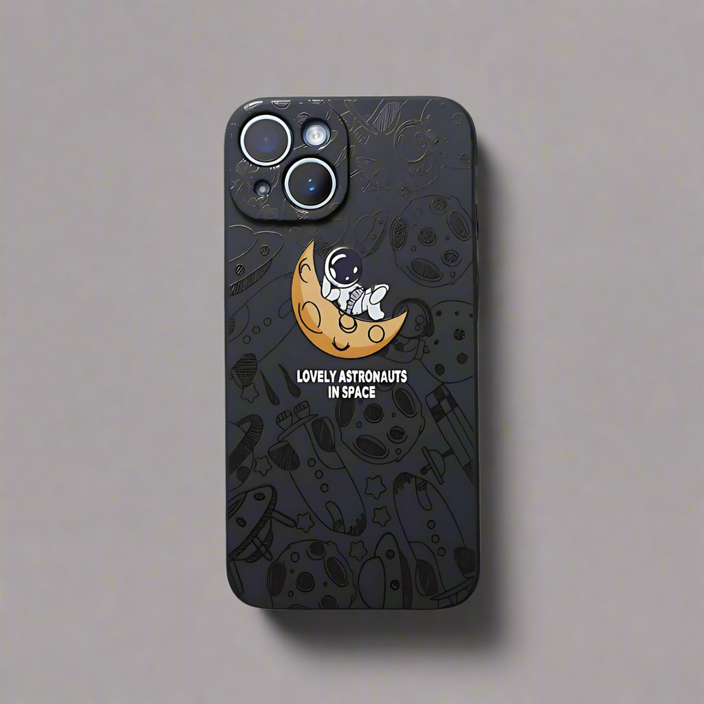 Space Explorer: Lovely Black Mobile Case by CoverMeUp - Style 3