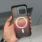 CARBON DRIP MAGSAFE CASE - SUNRISE BROWN LINE ( No. 2850 ) Mobile Case by CoverMeUp - Style 3