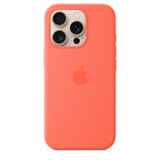 Protective Apple iPhone Back Cover - Logo Silicon Case for iPhone 16 Pro Max (Tangerine) - Style 3