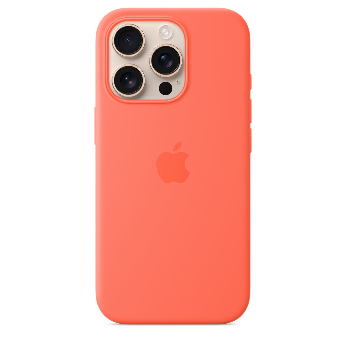 Protective Apple iPhone Back Cover - Logo Silicon Case for iPhone 16 Pro (Tangerine) - Style 3