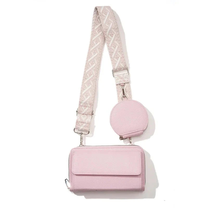 Women’s Cross Body Phone Holder Bags(Pink)