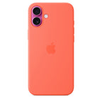 Protective Apple iPhone Back Cover - Logo Silicon Case for iPhone 16 (Tangerine) - Style 4