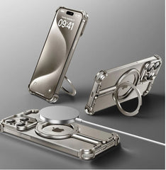 Aluminum Alloy MagSafe Kickstand Cooling Case: Featuring a Futuristic Mechanical Aesthetic