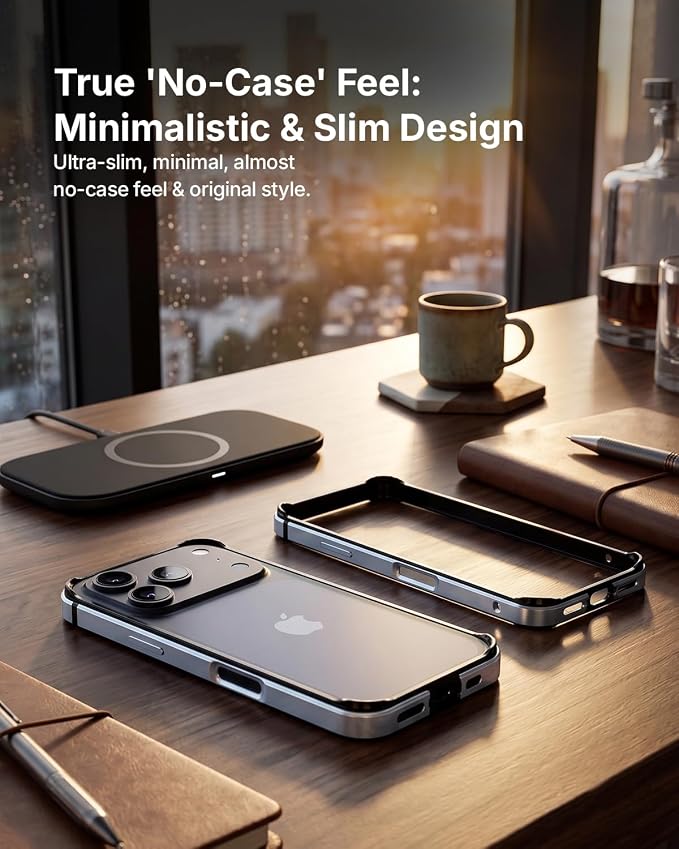 Metallic Bumper Case for iPhone 17/18 Pro & Pro Max - iPhone 17 Pro Max / 18 Pro Max - Glacier Blue
