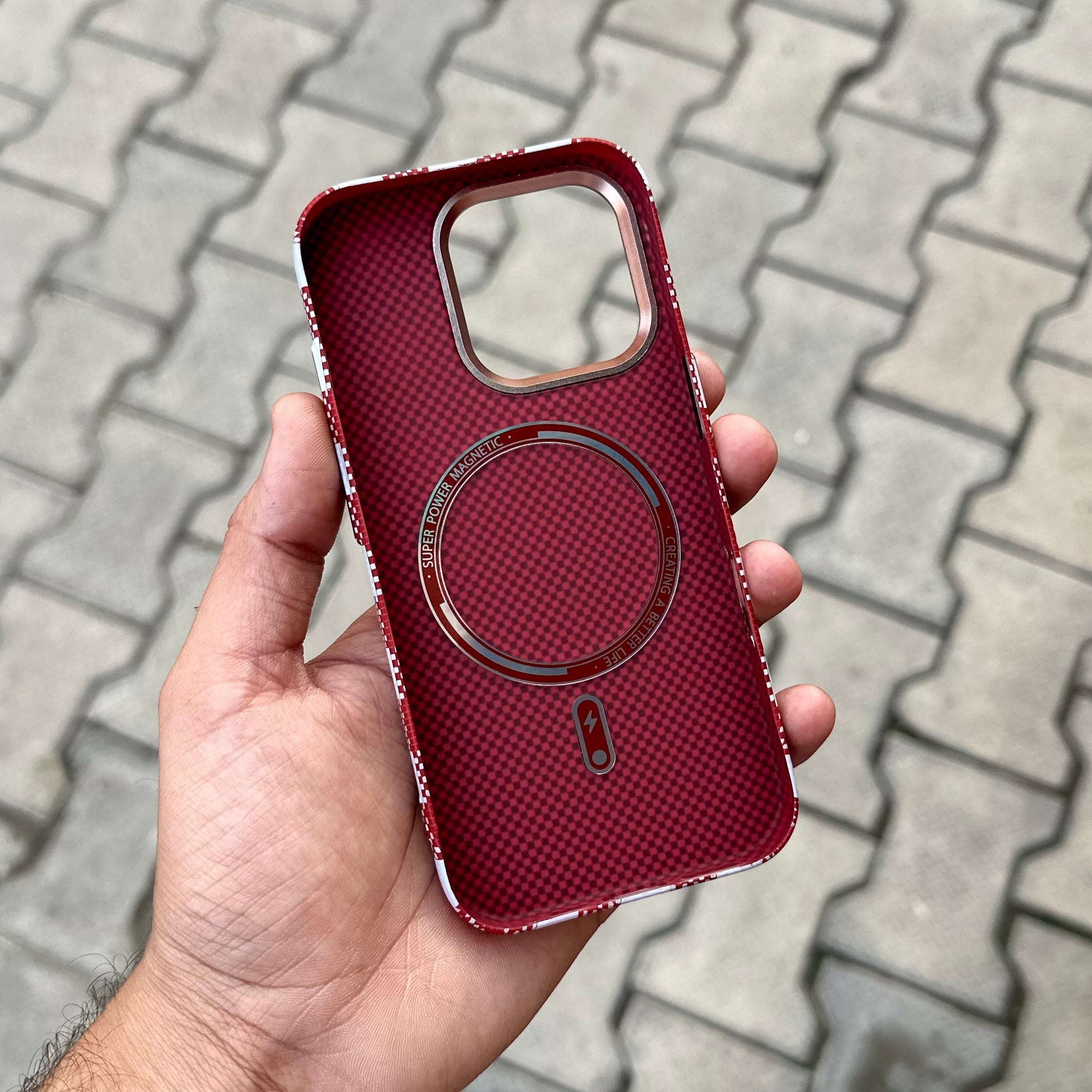 Luxo Red Check Case With Magsafe ( No. 1896 ) Mobile Case by CoverMeUp - Style 3
