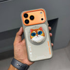Nimmy Premium Embroidered Leather Case - NIMMY POPUP CASE - GREY ORANGE ( No. 2537 ) - Style 4