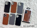 Protective Apple iPhone Back Cover - Leather Slim Case with Metal Ring Protection Case for iPhone