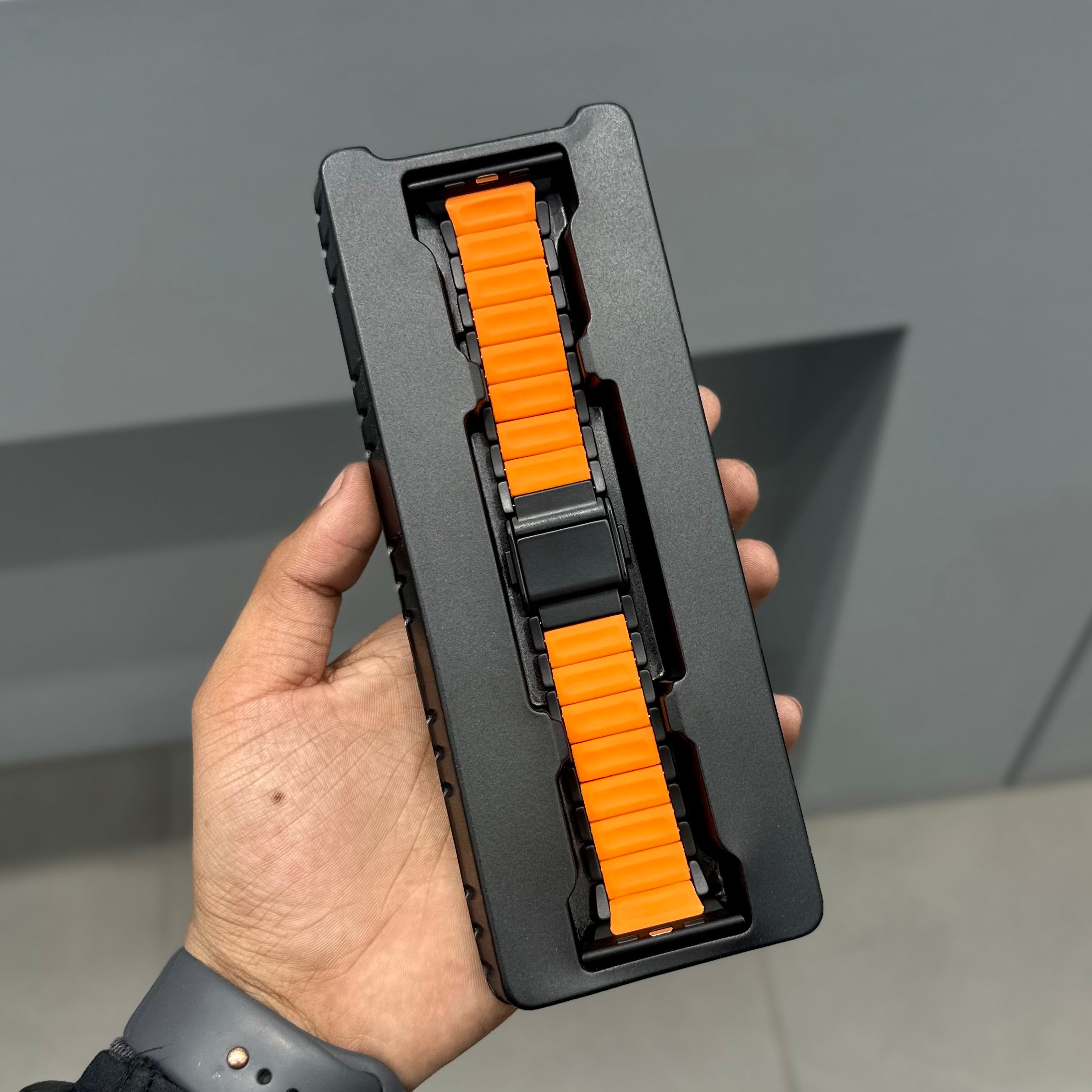 VORTEX METAL LINK STRAP - BLACK ORANGE ( No. 2948 ) Mobile Case by CoverMeUp - Style 2