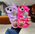 Protective Apple iPhone Back Cover - Soft Silicone 3D Cute Cartoon Full Protective Case Compatible with iPhone - Style 2