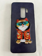 3D Embroidery Leather Back Case Compatible with Samsung Galaxy S9 Plus Mobile Case by CoverMeUp