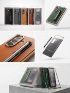 Leather Texture Finish S Pen Holder Case Compatible with Samsung Galaxy Z Fold 8 Series
