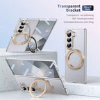 Transparent 360°Rotating Magnetic Holder Case Cover for Samsung Galaxy Z Fold 8 Ultra