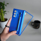 Matte Hard Back Cover For Samsung Galaxy Z Fold 8 Ultra | Case with S-Pen Slot & Front Glass | | Blue