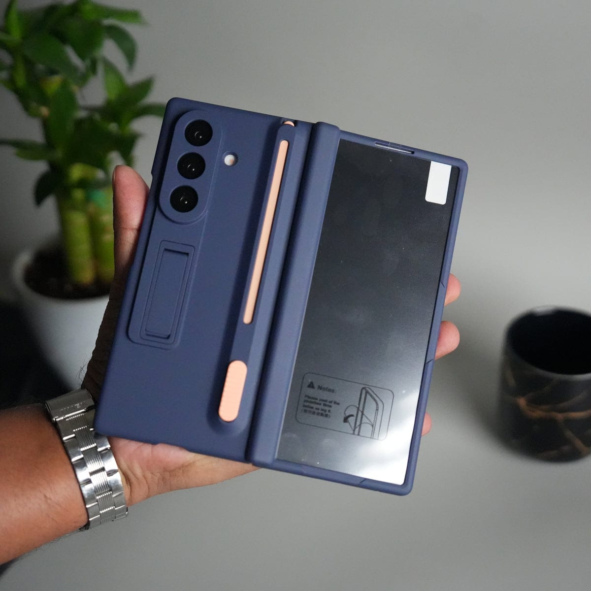 Front Glass Protection Case With PushUP S Pen Holder for Samsung Galaxy Z Fold 8 Ultra