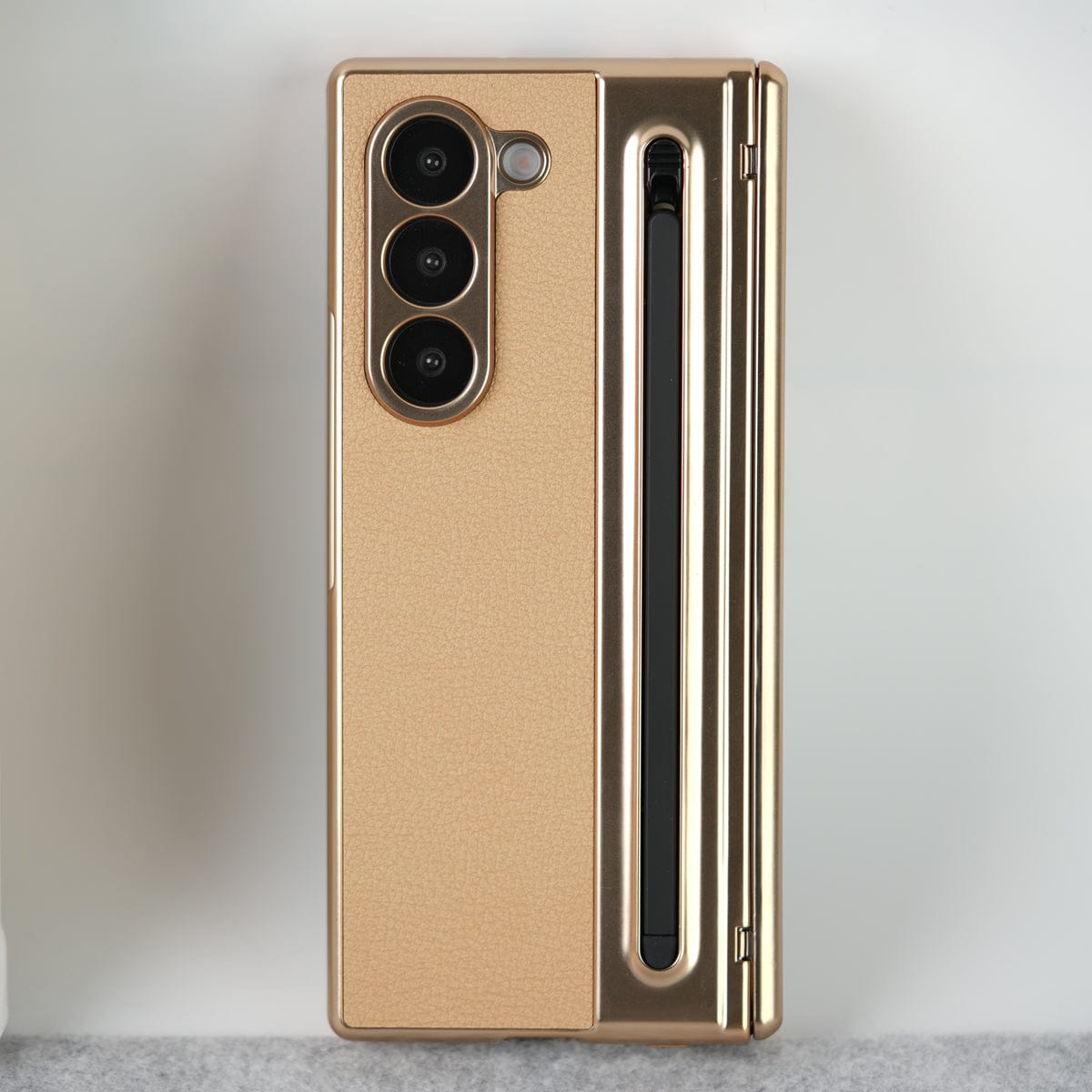 Leather Plating front Glass Protection Hinge Case For Samsung Galaxy Z Fold 8 Ultra | Folding Cover