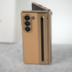 Leather Plating front Glass Protection Hinge Case For Samsung Galaxy Z Fold 8 Ultra | Folding Cover