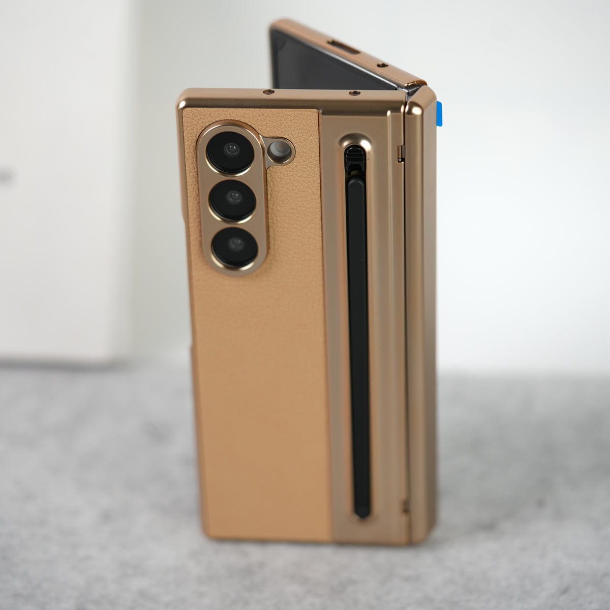 Leather Plating front Glass Protection Hinge Case For Samsung Galaxy Z Fold 8 Ultra | Folding Cover