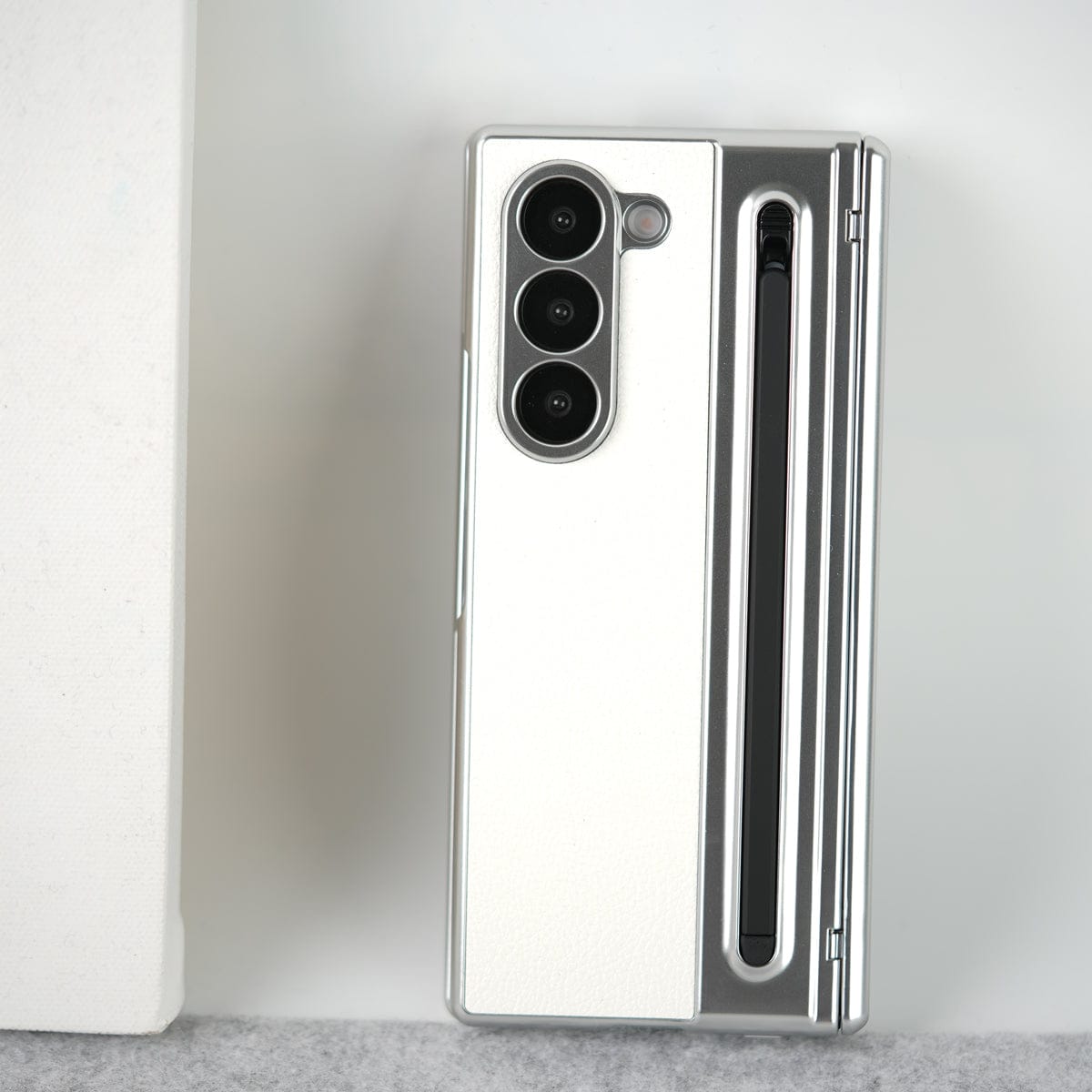 Leather Plating front Glass Protection Hinge Case For Samsung Galaxy Z Fold 8 Ultra | Folding Cover