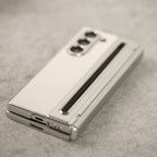 Leather Plating front Glass Protection Hinge Case For Samsung Galaxy Z Fold 8 Ultra | Folding Cover