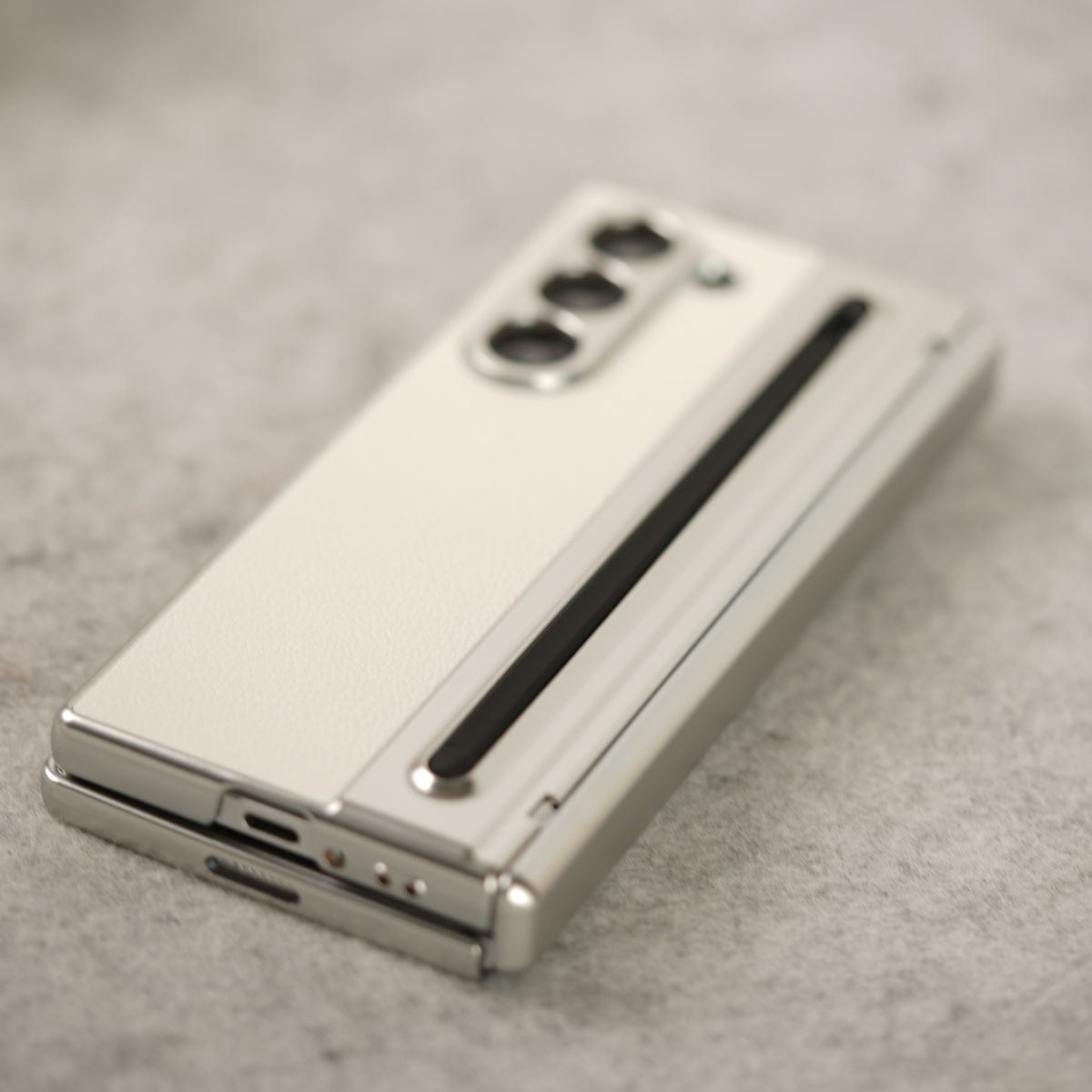 Leather Plating front Glass Protection Hinge Case For Samsung Galaxy Z Fold 8 Ultra | Folding Cover